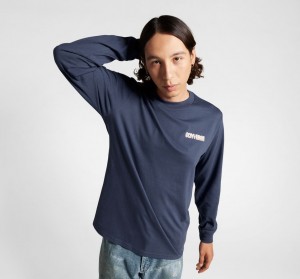 Converse All Star Invernali Chill Long-Sleeve T-Shirt Blu | 9045-DUKOV